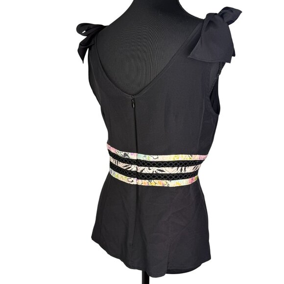 Nanette Lepore 100% Silk Vintage Y2K Bow Tank Top Blouse Size 6 Fairy Artsy - Picture 3 of 6
